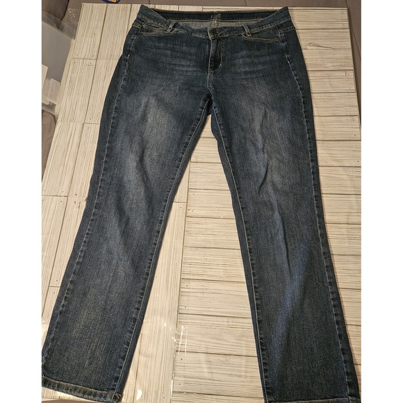 J Jill Jeans Womens 10 Blue Drak Wash Denim Slim Boyfriend Straight Leg 33x30 - Picture 1 of 10